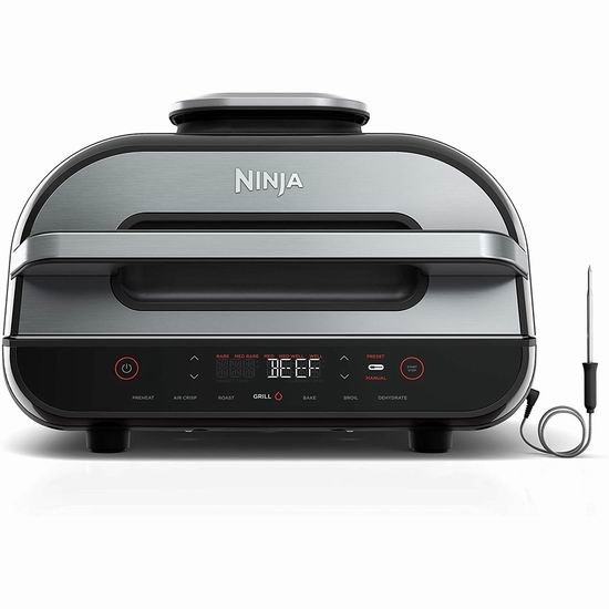  历史最低价！Ninja FG551 Foodi Smart XL 加大号 6合1 智能烧烤炉/空气炸锅5.7折 229.99加元包邮！