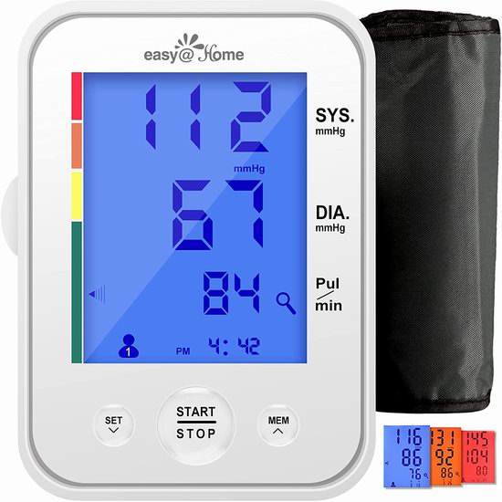  Easy@Home EBP-095L FDA批准 上臂数字式电子血压计7折 46.32加元包邮！