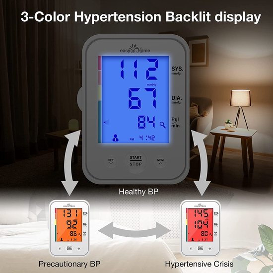 Easy@Home EBP-095L FDA批准 上臂数字式电子血压计 55.75加元包邮！