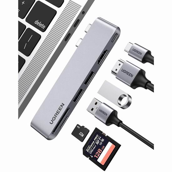 历史新低！UGREEN 苹果MacBook笔记本专用 USB C 六合一集线器 26.99加元！