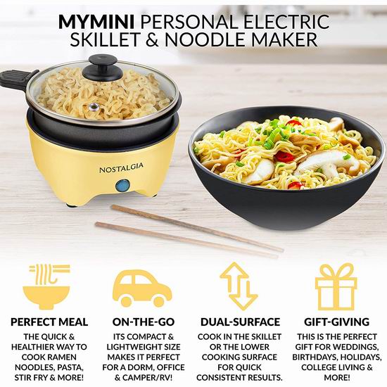  历史最低价！Nostalgia MSK5YW MyMini  煮面煮蛋炖汤煎饼煎肉 多功能迷你电锅 17.98加元！