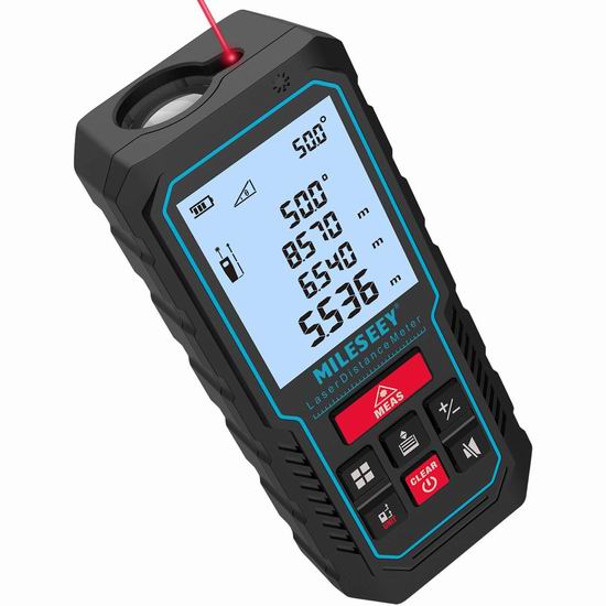  MiLESEEY 229英尺/70米 数字激光测距仪5.1折 30.99加元！内置电子水平仪！