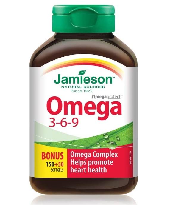  Jamieson 健美生 OmegaProtect Omega 3-6-9鱼油（200粒） 10.68加元（官网价 23.99加元）