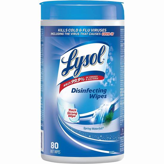  补货！Lysol 来苏尔 灭杀99.9%病毒 春天味 消毒湿巾（80抽） 6.48加元！