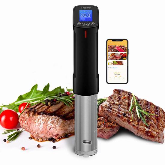  Inkbird ISV-100W WiFi智能低温慢煮机6.1折 89加元限量特卖并包邮！懒人也能做出米其林！