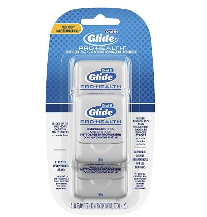  Oral-B Glide Pro-Health 薄荷味 牙线 40米 9.49加元（原价 10.99加元）