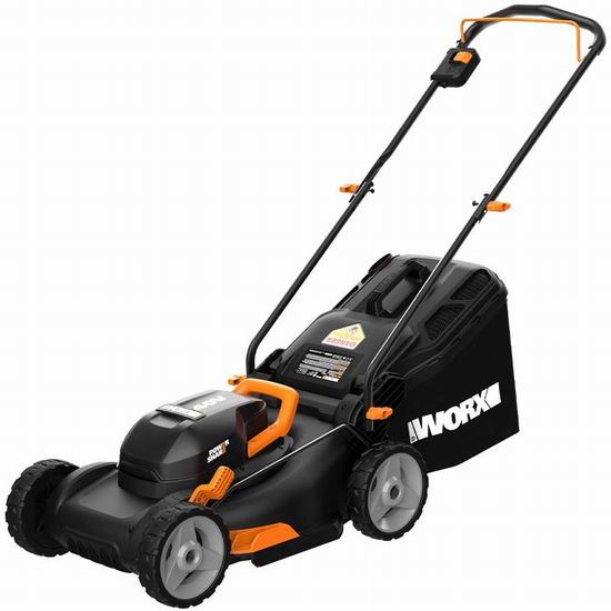  Worx WG743 40V PowerShare 17英寸 无绳充电式割草机 339.97加元（canadiantire售价 449.99加元）