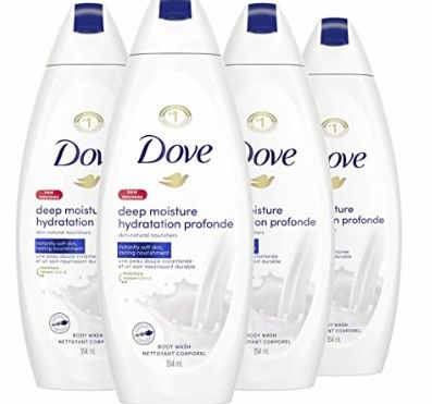  Dove 深层滋润沐浴露 354毫升×4瓶 13.26加元，原价 21.08加元