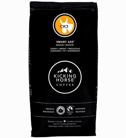  Kicking Horse 智能驴中度烘焙有机咖啡豆（1磅） 9.49加元