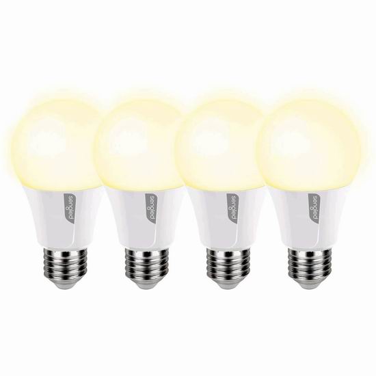  Sengled A19 60瓦等效 15秒延时关闭 软白色LED节能灯泡4件套 12.99加元！