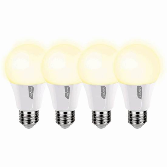  Sengled A19 60瓦等效 15秒延时关闭 软白色LED节能灯泡4件套 12.99加元！