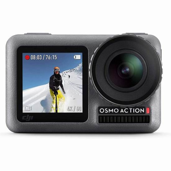  DJI 大疆 Osmo Action 4K HDR  前后双屏 灵眸运动相机 273.24加元，原价 309加元，包邮