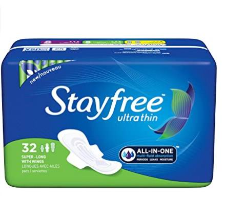  Stayfree 超薄超长带翼护垫32片 6.16加元（原价 7.99加元）