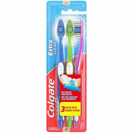  历史新低！Colgate 高露洁超清洁牙刷3支装4.3折 2.39加元！