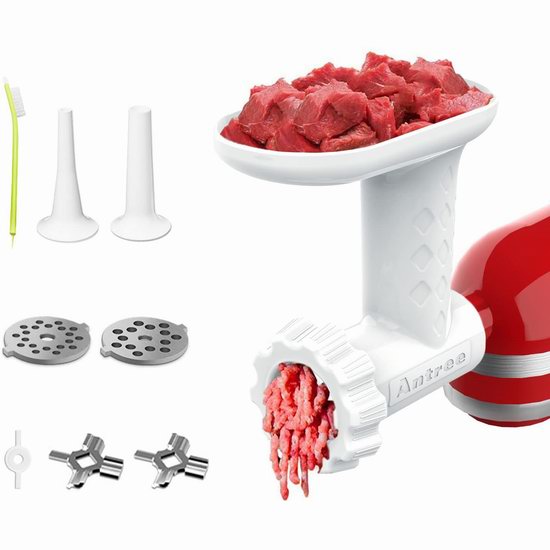  白菜价！历史新低！Antree KitchenAid 厨师机专用 绞肉/灌肠通用配件3折 14.99加元包邮！