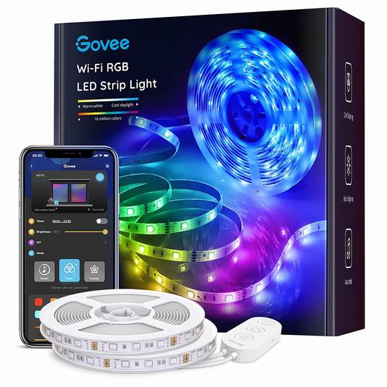 历史新低！Govee 32.8英尺 WiFi智能 可随音乐变化 LED炫酷背景灯条5.2折 23.99加元！
