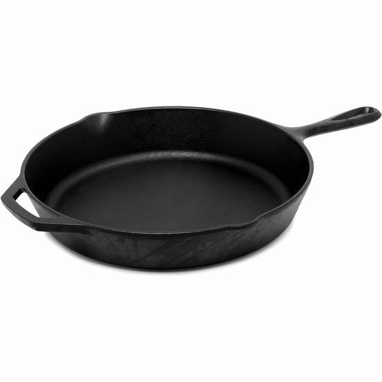  Cuisiland 12.5英寸 预处理铸铁平底炒锅 29.74加元限量特卖并包邮！