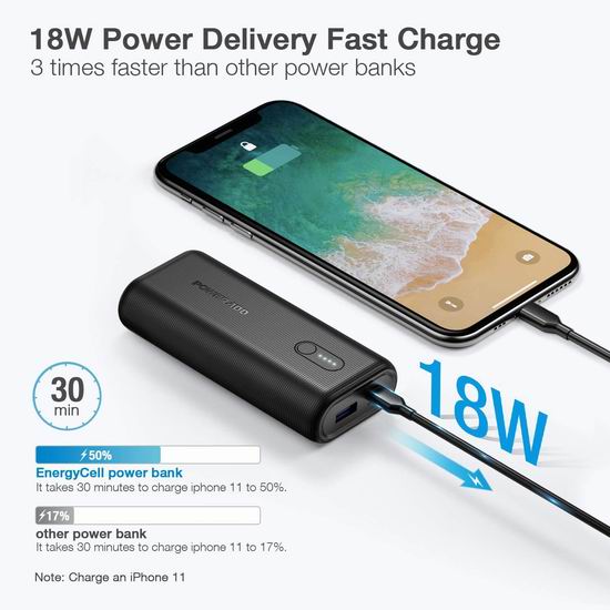  历史新低！Poweradd 10000mAh PD 18W USB C 超便携 超快充 移动电源/充电宝 13.49加元清仓！选用特斯拉Model 3同级电池组！