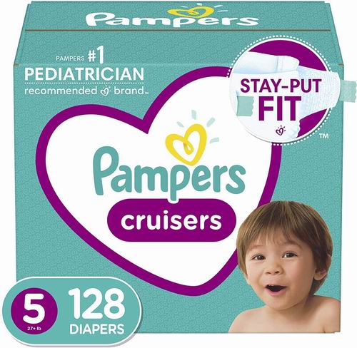  Pampers Cruisers  婴幼儿尿不湿  5号 35.25加元（128片），原价 39.99加元，包邮