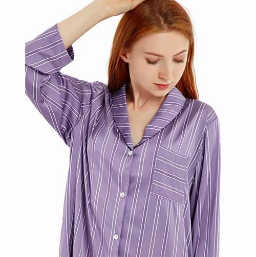  Femofit女士条纹缎面衬衣式睡衣 19.99加元（2色），原价 39.99加元