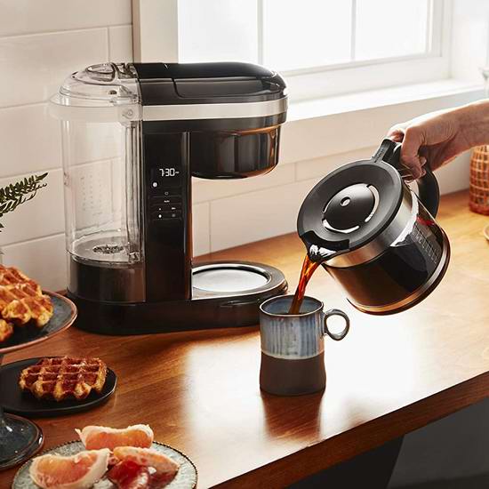  历史新低！KitchenAid KCM1208OB 12杯量 半自动滴漏式咖啡机4.9折 69加元清仓并包邮！