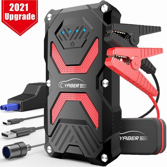  历史新低！新品 YABER 1000A 13800mAh 便携式移动电源/充电宝/手电筒/汽车电瓶紧急启动电源5折 53.99加元包邮！免税！电瓶搭线不求人！