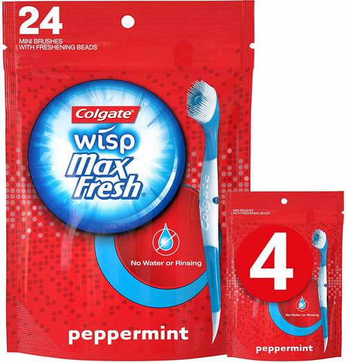  Colgate 高露洁MaxFresh Wisp一次性迷你无水牙膏牙刷96支 24.19加元