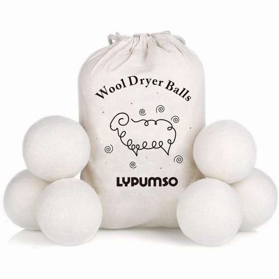  烘衣省电神器！Lypumso 衣物烘干 加大号新西兰纯天然羊毛球6件套7.2折 14.53加元！