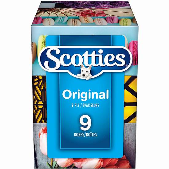  Scotties Original 双层超软面巾纸（126张 x 9盒）超值装5.2折 6.66加元！