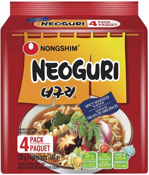  Nongshim 韩国农心 辣味海鲜拉面/方便面（120g x 4包） 4.97加元