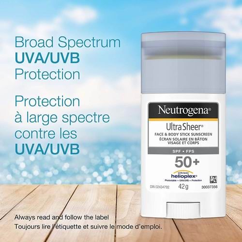  Neutrogena 海滩防水防晒棒 SPF 50+ 10.34加元