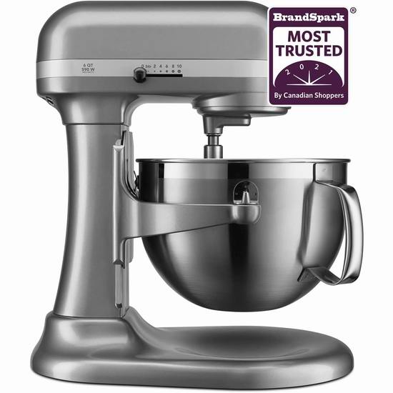  黑五价！历史新低！KitchenAid 专业600系列 KP26M9XCER 6夸脱超大功率 立式多功能搅拌厨师机5.2折 379.99加元包邮！3色可选！