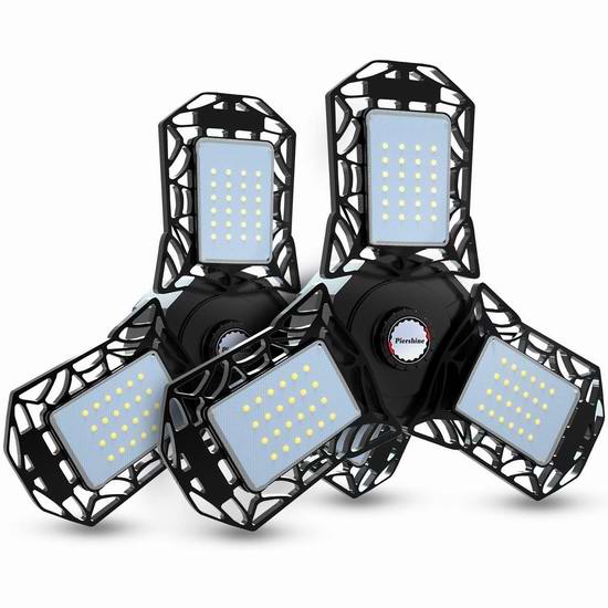  Piershine 6000流明 超亮LED节能照明灯/室内地库车库灯2件套 7.3折 26.99加元包邮！