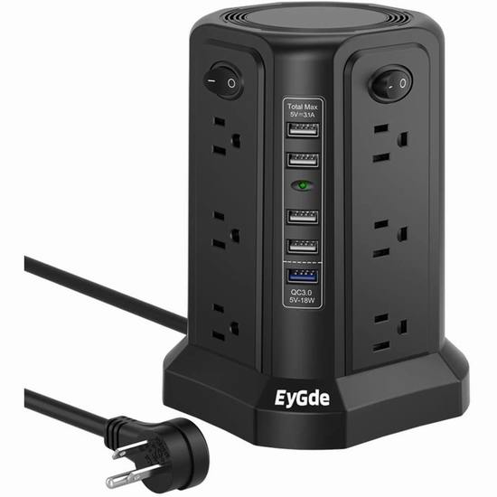  EyGde 12插座 + 5 USB充电 插线座 37.99加元限量特卖并包邮！