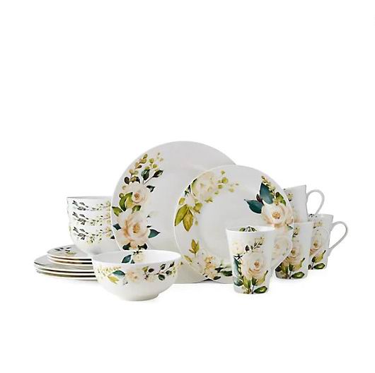  Mikasa Gemma 印花骨瓷餐具16件套 153加元，原价 300加元，包邮
