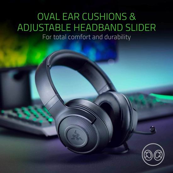  历史新低！Razer 雷蛇 Kraken X 北海巨妖 7.1环绕声 超轻盈游戏耳机5.7折 39.99加元包邮！2色可选！