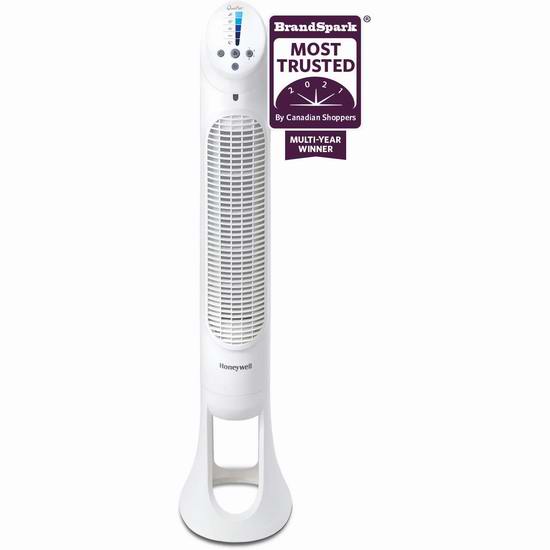  Honeywell HYF260WC QuietSet 40英寸 5速塔式风扇6.6折 59.2加元包邮！
