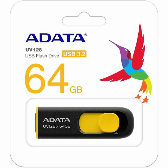  历史新低！ADATA 威刚 UV128 64GB USB 3.0 闪存盘/U盘 8.99加元清仓！