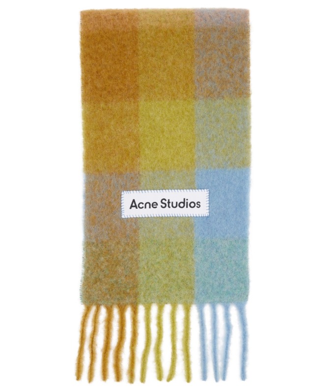  众多博主推荐！ACNE STUDIOS 双面羊毛混纺格子彩虹围巾 7.2折 281加元，原价 390加元，包邮