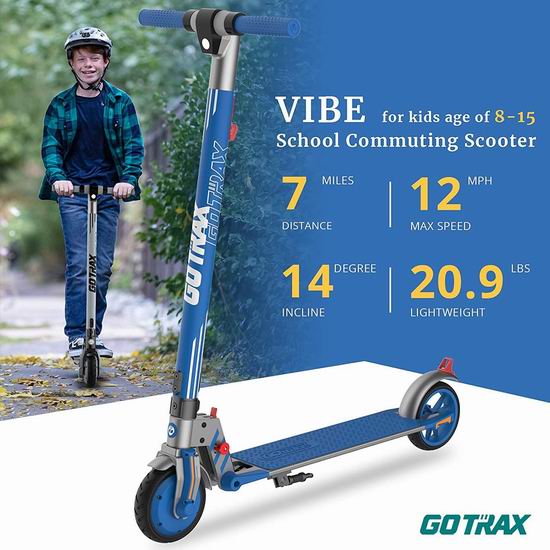  历史新低！新品 GOTRAX Vibe 200W 儿童电动滑板车5.6折 197.99加元包邮！时速可达19.3公里/小时！3色可选！