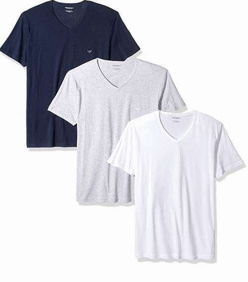  Emporio Armani男士纯棉T恤 3件套 33.31加元起（多色可选），原价 70加元
