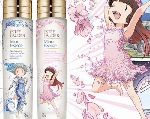  Estee Lauder x Åsa Ekström 可爱日漫风 粉色瓶樱之力、蓝色水之力、口红 8.5折+送3件小样