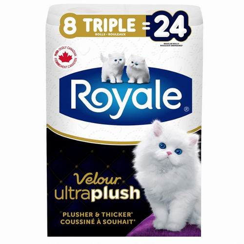  Royale Velour Ultra Plush双层卫生纸8卷装 8.49加元！
