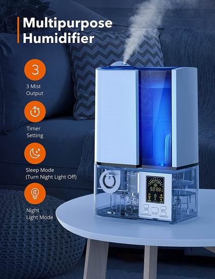 JINFUHAO 4升大容量 零噪音超声波冷雾加湿器3.9折 54.99加元包邮！