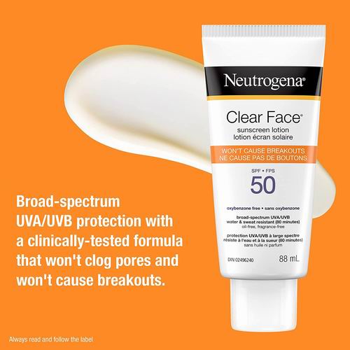  Neutrogena 露得清净颜防晒霜SPF50  10.55加元（原价 16.47加元）
