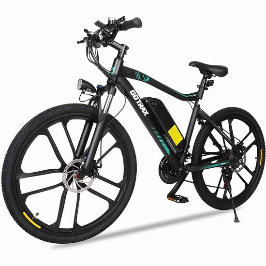  GOTRAX EBE2 26英寸 电动变速山地车/电动车 1329.99加元包邮！续航可达65公里！2色可选！