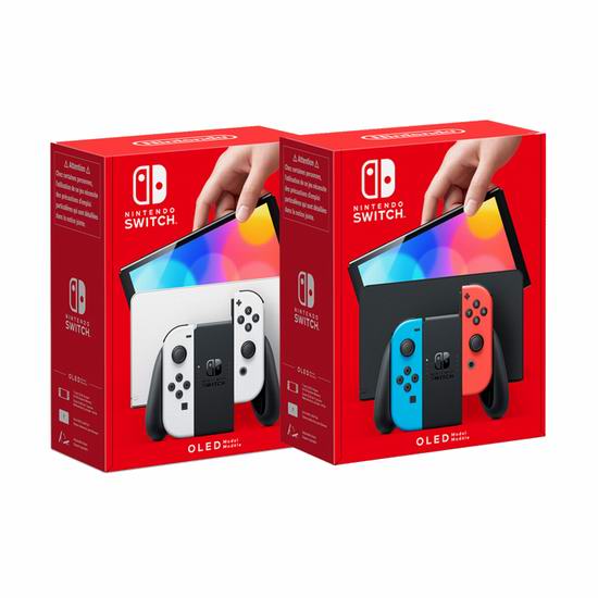 历史新低！Nintendo 任天堂Switch OLED屏幕便携式游戏机409.99加元包邮！2色可选！_加拿大打折网