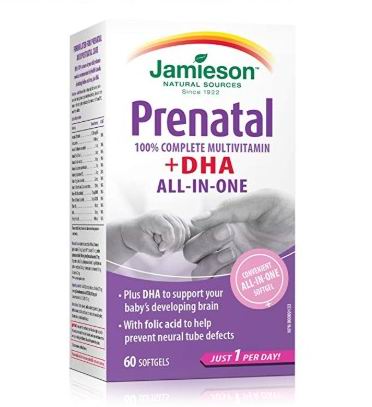  Jamieson 健美生 Prenatal DHA 孕妇孕期维生素（60粒）10.44加元，原价 19.97加元