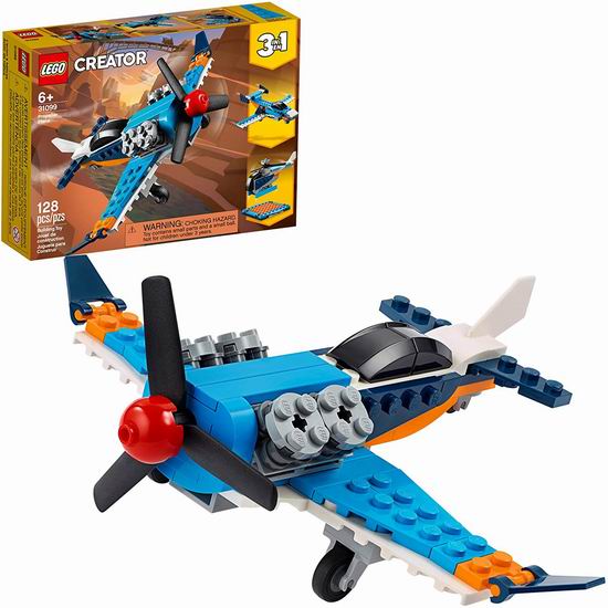  历史新低！LEGO 乐高 31099 创意百变系列 3合1 螺旋桨飞机 5.7折 8加元，原价 13.99加元