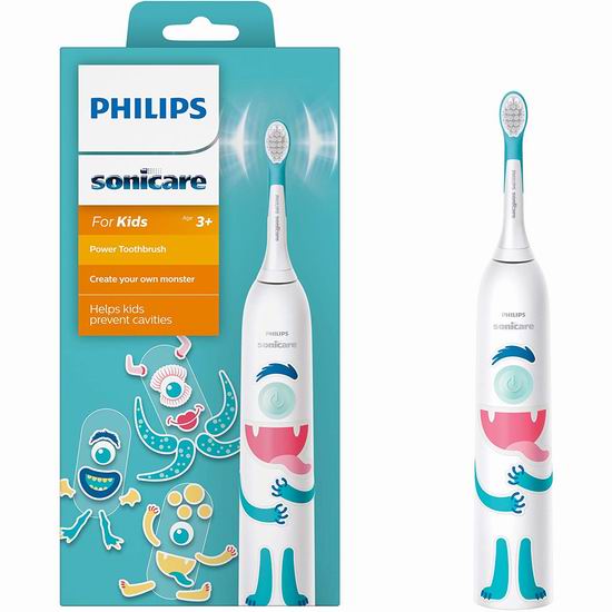  历史最低价！Philips 飞利浦 HX3411/01 小怪兽 声波震动 儿童电动牙刷 29.95加元！